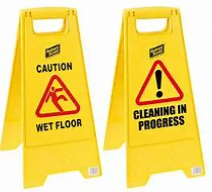 Click Here To Enlarge This Photo Of Cleaning In Progress/Wet Floor Sign